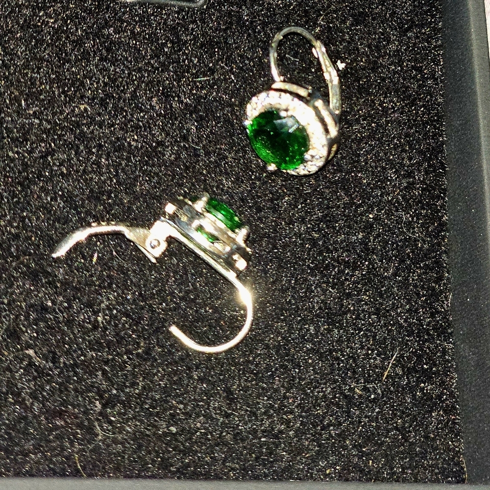 **SOLD** Emerald Earrings (faux)